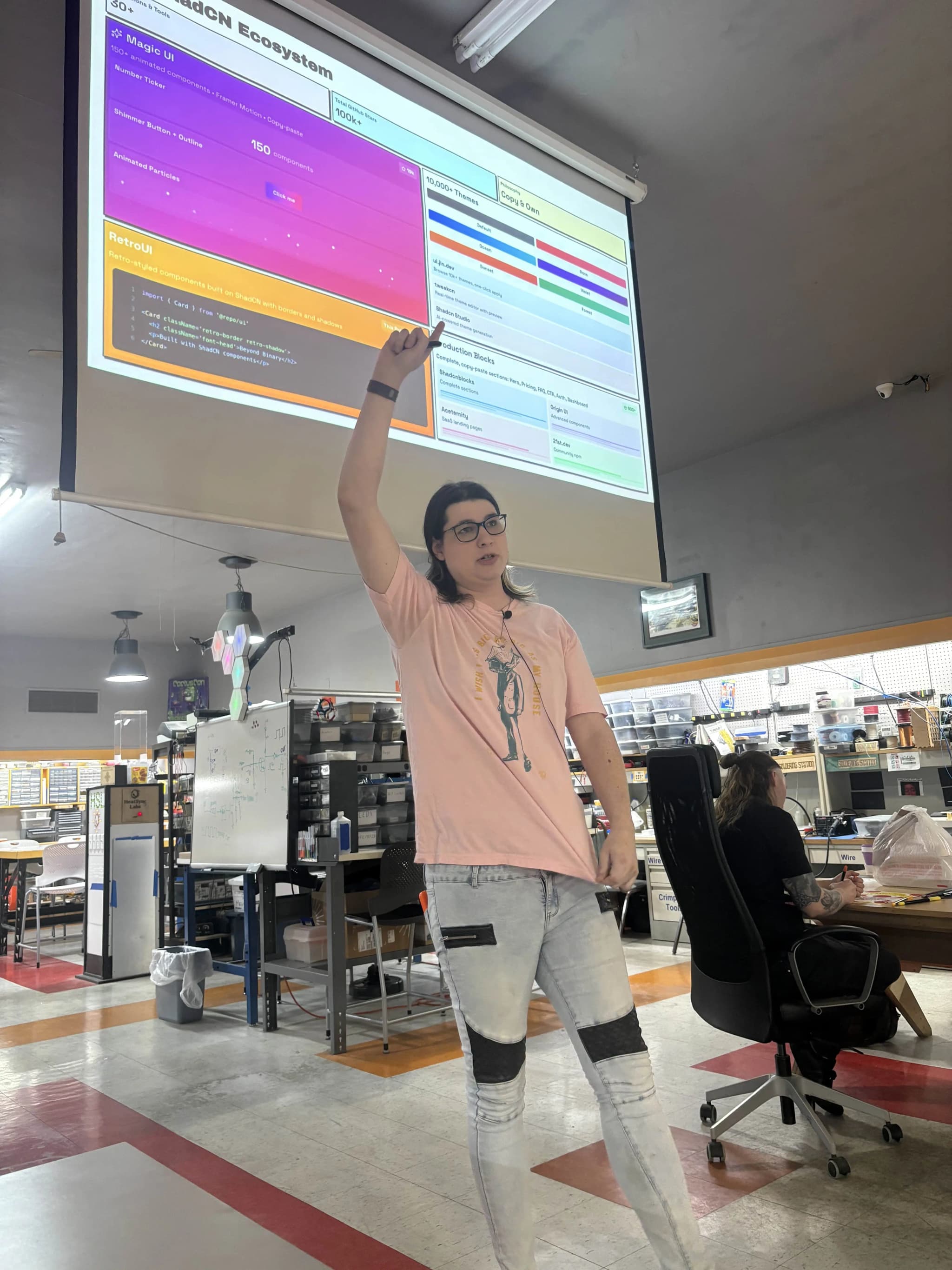 Quinn Penney speaking at HeatSync Labs